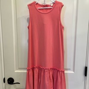 J Crew Crewcuts Pink Coral Ruffled Dress Size 10